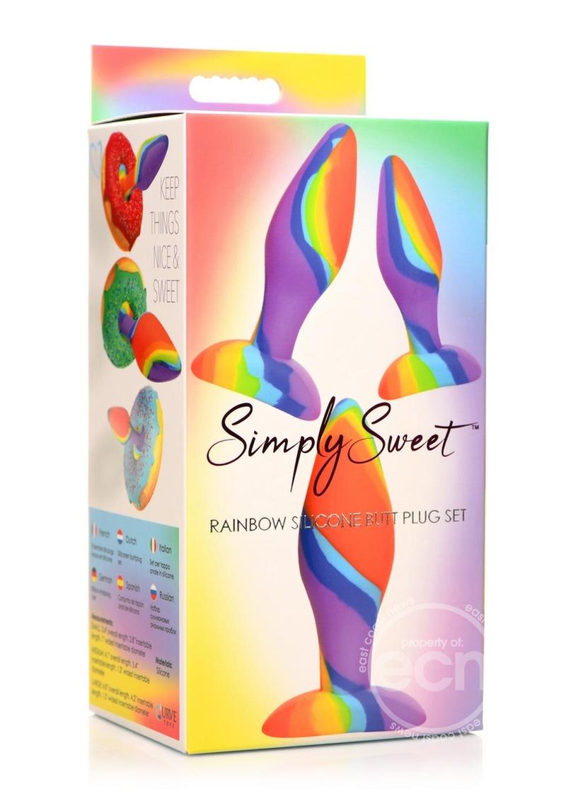 Simply Sweet Rainbow Silicone Butt Plug Set (3 Piece) Simply Sweet Rainbow Silicone Butt Plug Set (3 Piece)