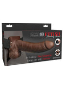 Fetish Fantasy Series Rechargeable Hollow Strap-on Dildo with Balls and Harness with Wireless Remote Control 8in