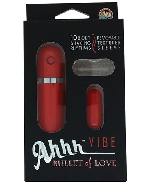 Ahhh Vibe Bullet Of Love Wired Bullet Vibrator with Textured Jelly Sleeve