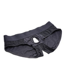 Strap U Lace Envy Crotchless Panty Harness - Black