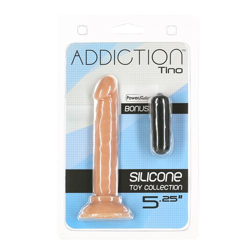 Addiction Tino Mini 5.25" Silicone Pegging Dildo - Vanilla