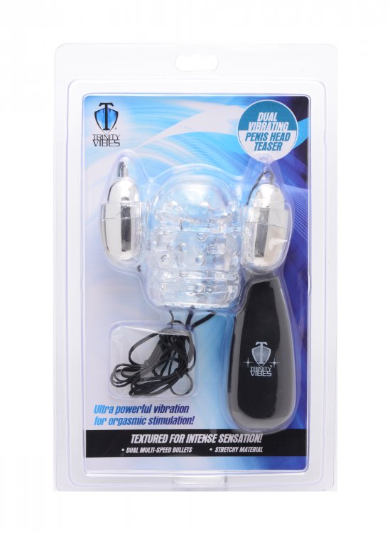 Trinity 4 Men Dual Vibrating Penis Head Teaser with Wired Controller Trinity 4 Men Dual Vibrating Penis Head Teaser with Wired Controller