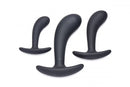 Master Series Dark Delights 3-Piece Silicone Anal Plug Set - Black
