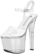 7" CLEAR PLATFORM SANDAL W/ STRAP