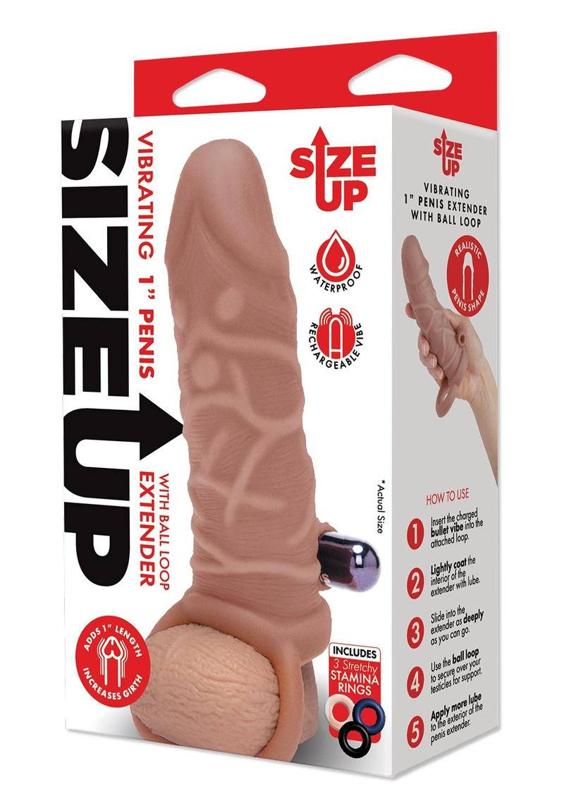 SIze Up 1in Vibrating Penis Extender W/ Ball Loop SIze Up 1in Vibrating Penis Extender W/ Ball Loop