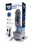 SIZE UP 6" INFLATABLE DILDO WITH BALLS