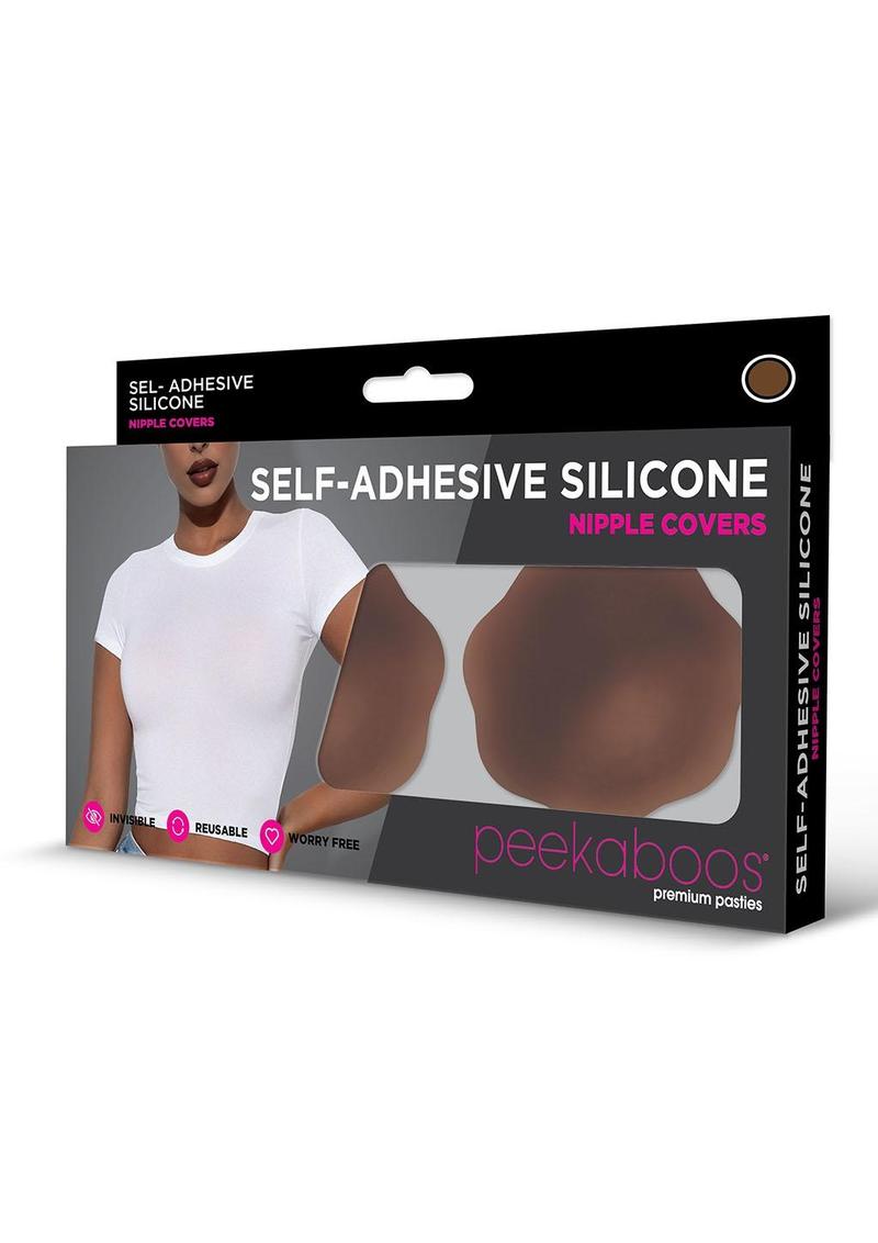 SELF ADHESIVE SILICON NIPPLE COVER-BROWN