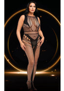 LACE ILLUSION BODYSTOCKING-BLK-Q