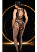 LACE ILLUSION BODYSTOCKING-BLK-Q