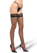 LAPDANCE LEGS LACE THIGH HIGH BLK-Q
