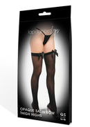 LAPDANCE LEGS OPAQUE THIGH HIGHS BOW- Q