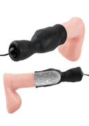 Fetish Fantasy Series Vibrating Head Teazer Sleeve with Bullet and Wired Remote Control - Black