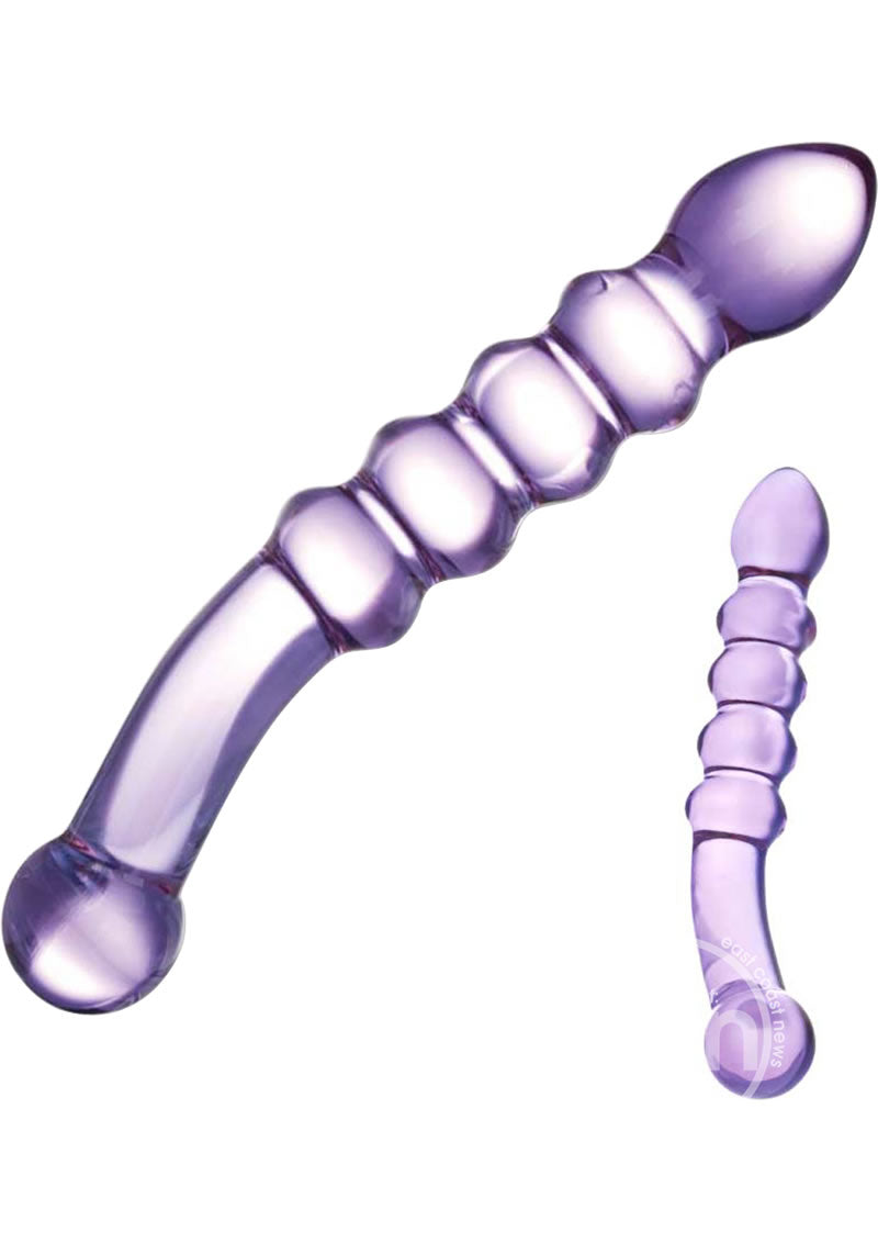 Gläs Purple Rain Ribbed Dildo