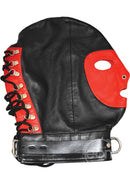 Rouge Leather Mask with D Ring and Lock Strap