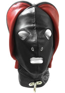 Rouge Leather Fly Trap Mask Adjustable Black and Red