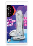 Naturally Yours Glitter Dildo with Balls 6in