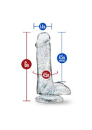 Naturally Yours Glitter Dildo with Balls 6in