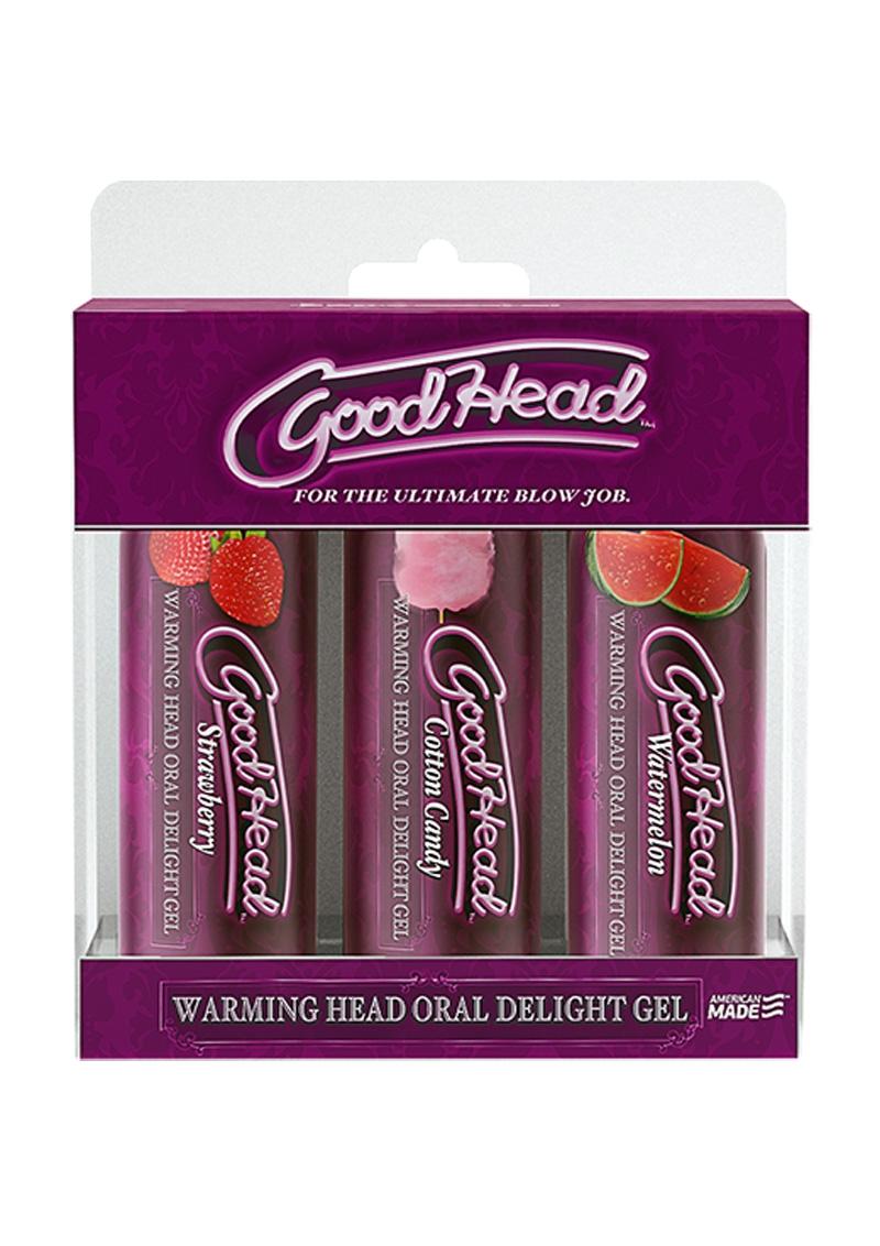 GoodHead Warming Head Oral Delight Water Based Gel (3pc Set) Assorted Flavors