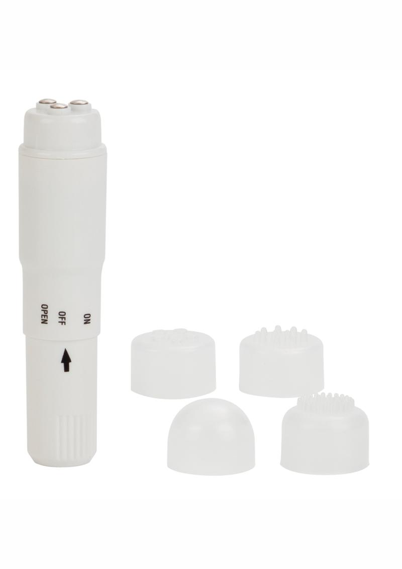 Compact Personal Travel Massager with 4 Interchangeable Heads
