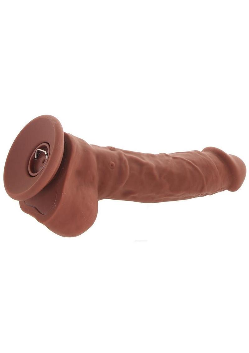 Big Shot Rechargeable Silicone Vibrating Squirting Dong with Balls 8in