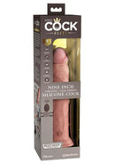 King Cock Elite Dual Density Vibrating Rechargeable Silicone Dildo with Remote Control 9in