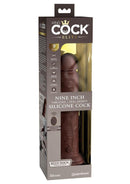 King Cock Elite Dual Density Vibrating Rechargeable Silicone Dildo with Remote Control 9in