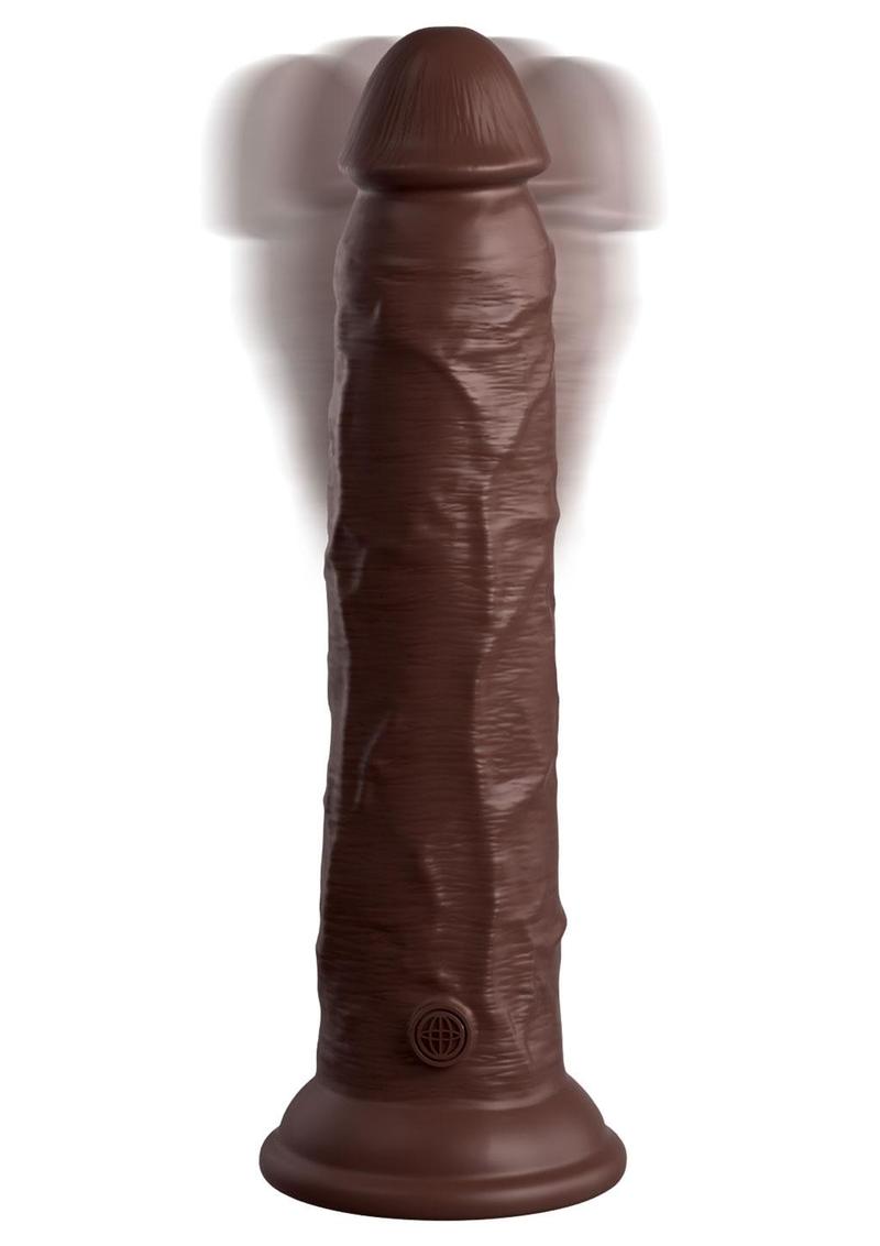 King Cock Elite Dual Density Vibrating Rechargeable Silicone Dildo with Remote Control 9in