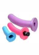 Strap U Triple Peg 28X Vibrating Rechargeable Silicone Dildo Set with Remote Control (5 piece)
