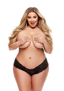 Secrets Lace Boyshort & Rechargeable Panty Vibe with Remote Control - Q/S - Black