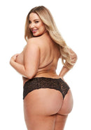 Secrets Lace Boyshort & Rechargeable Panty Vibe with Remote Control - Q/S - Black