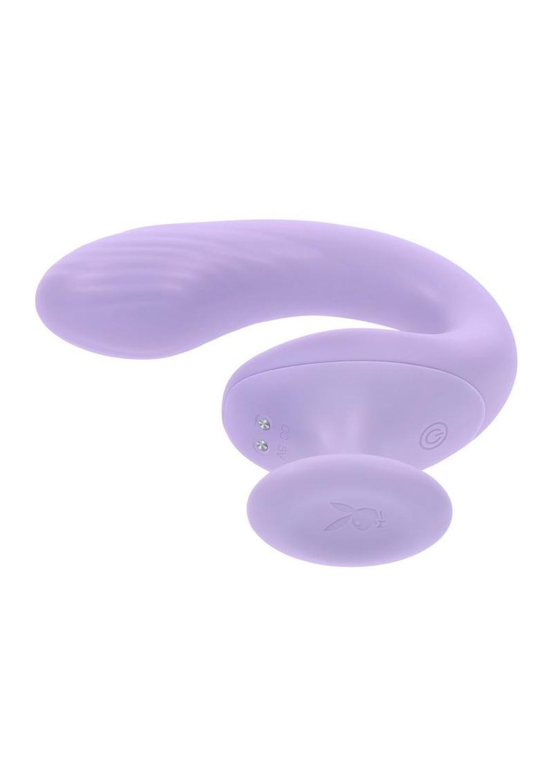 Playboy Rev Me Up Rechargeable Silicone Dual Vibrator with Clitoral Stimulator