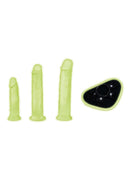 WhipSmart Glow in the Dark Pegging Kit with 6in, 8in and 9in Silicone Dildos (4 Piece)