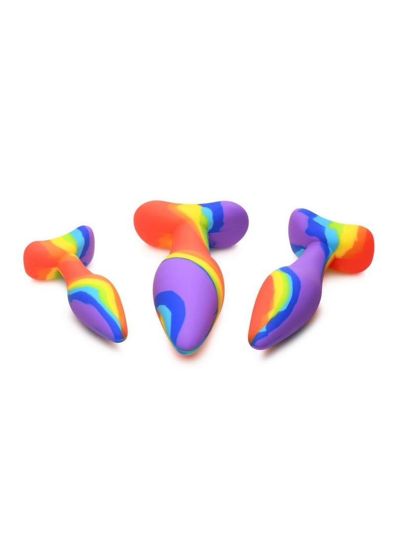 Simply Sweet Rainbow Silicone Butt Plug Set (3 Piece)