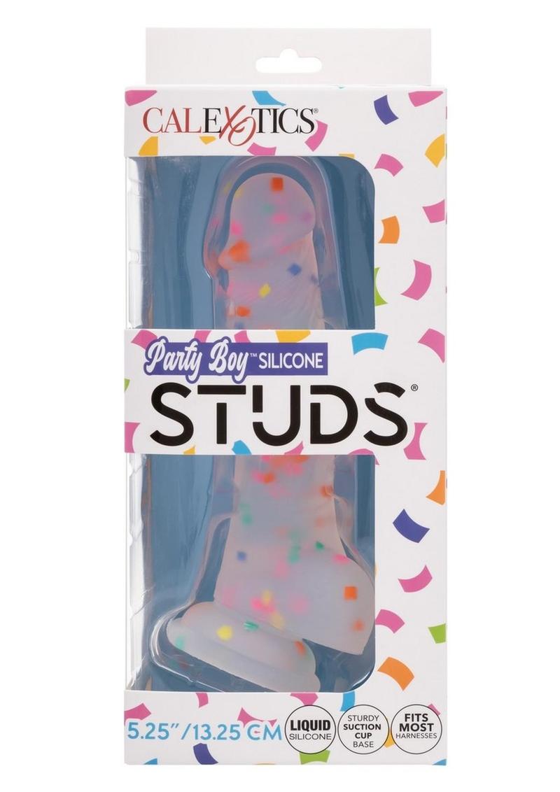 Party Boy Silicone Studs Dong with Suction Cup 5.25in