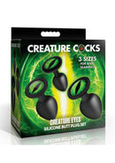 Creature Cocks Green Eye Silicone Butt Plug Set (3 Piece)