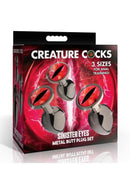 Creature Cocks Red Eye Metal Butt Plug Set (3 Piece)