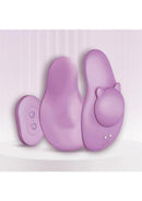 Ultra Here Kitty Kitty Rechargeable Silicone Panty Vibe with Remote - Purple