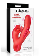 Flickers Kissing & Flicking Silicone Vibrator - Red