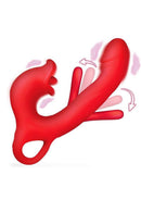 Flickers Kissing & Flicking Silicone Vibrator - Red