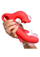 Flickers Kissing & Flicking Silicone Vibrator - Red