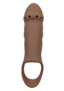 Performance Maxx Rechargeable Silicone Stud Dildo 7.5in - Caramel