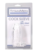 TitanMen Cock Sleeve with Ball Strap 4.5In - Clear