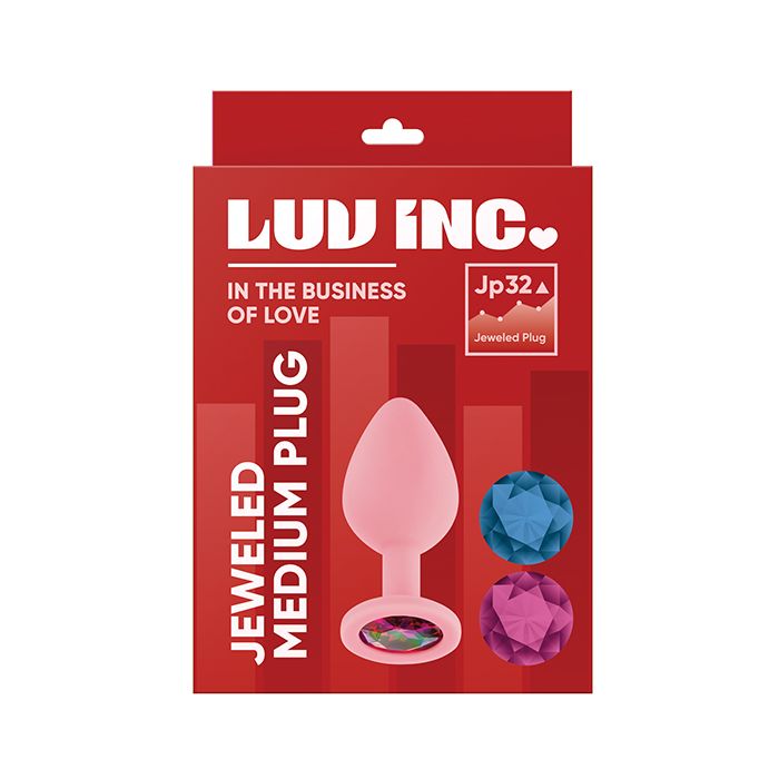 Luv Inc. Jeweled Silicone Medium Butt Plug w/Three Stones