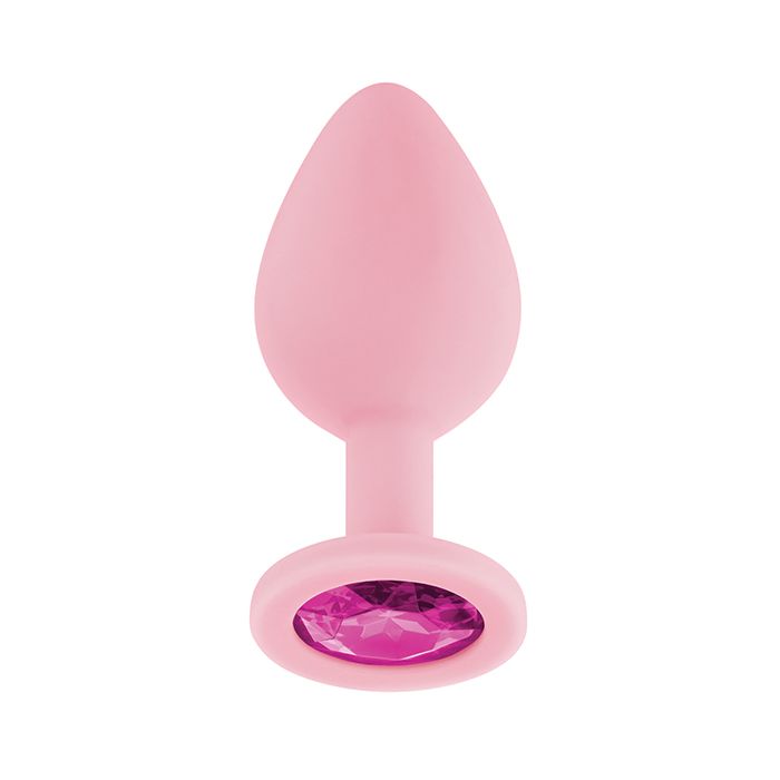 Luv Inc. Jeweled Silicone Medium Butt Plug w/Three Stones