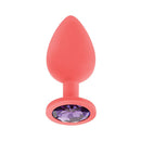 Luv Inc. Jeweled Silicone Butt Plug w/Three Stones