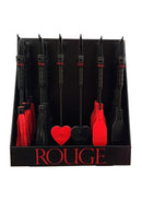 Rouge Leather Mini Paddles & Floggers - Black/Red (36 per display)