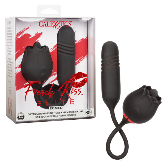 French Kiss Elite Romeo Rechargeable Silicone Vibrator with Clitoral Stimulator