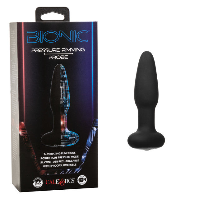 Bionic Pressure Rimming Probe Rechargeable Silicone Anal Stimulator - Black