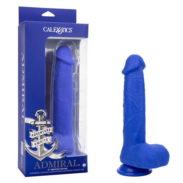 Admiral Vibrating Captain Rechargeable Silicone Dildo 8in
