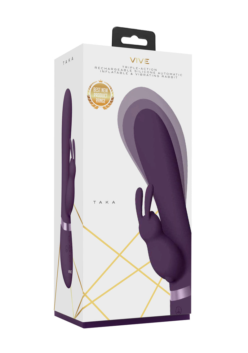 Vive - Taka Rechargeable Silicone Inflatable & Vibrating Rabbit Vibrat Vive - Taka Rechargeable Silicone Inflatable & Vibrating Rabbit Vibrat